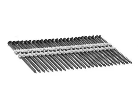 2 3/8" .113" 304 Stainless Steel Plastic Strip 31-34 Degree Full-Round Head Decking Nails - 1000 Count