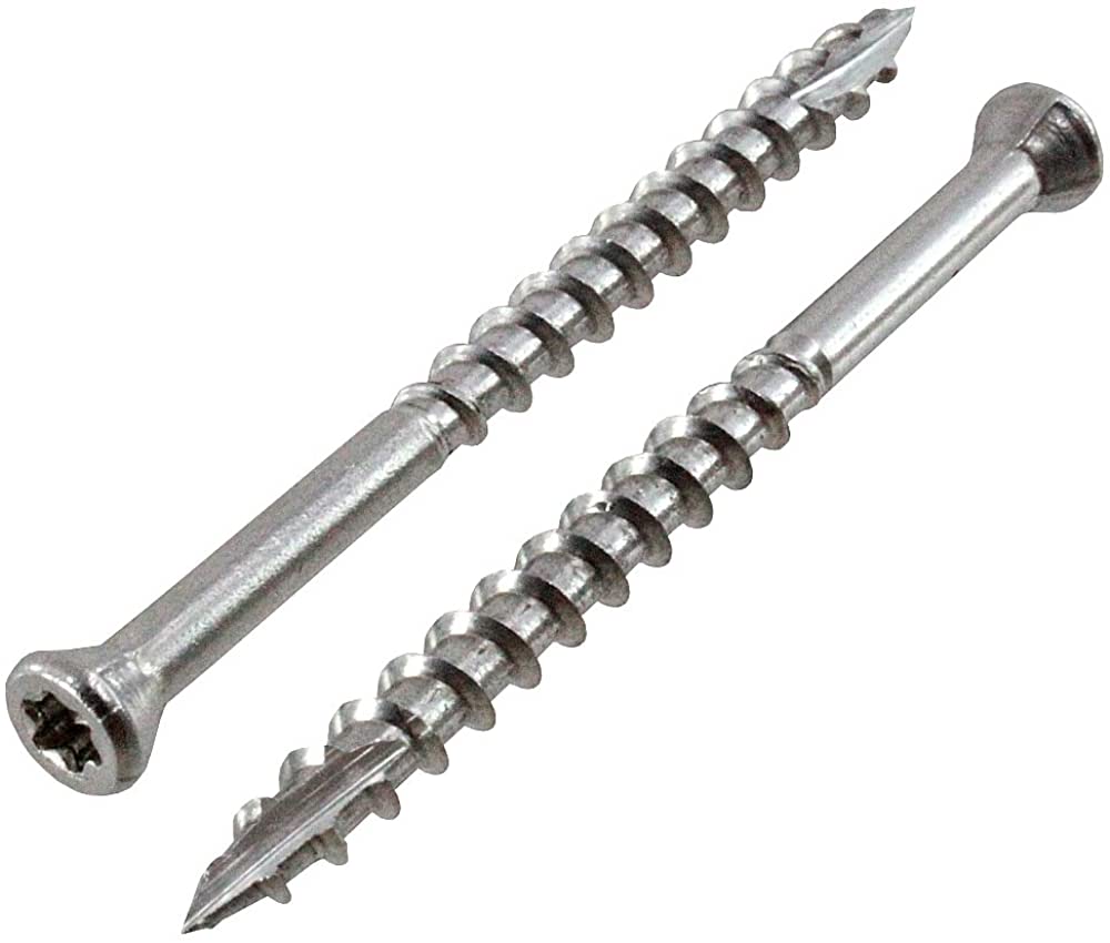S07162FT5 #7 1-5/8" Stainless Steel 6 Lobe Drive Trim Head Screws - 5 Pound Box