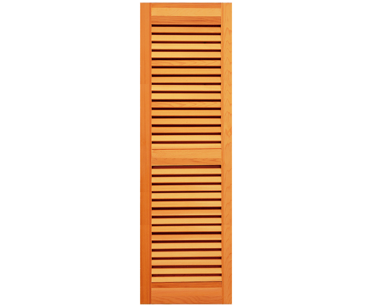 24" Heavy-Duty Western Red Cedar Fixed Louver Shutters - Pair Stain Grade