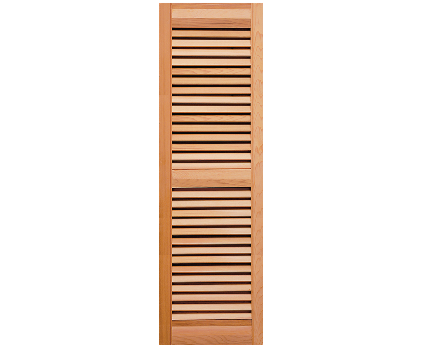 24" Heavy-Duty Western Red Cedar Fixed Louver Shutters - Pair