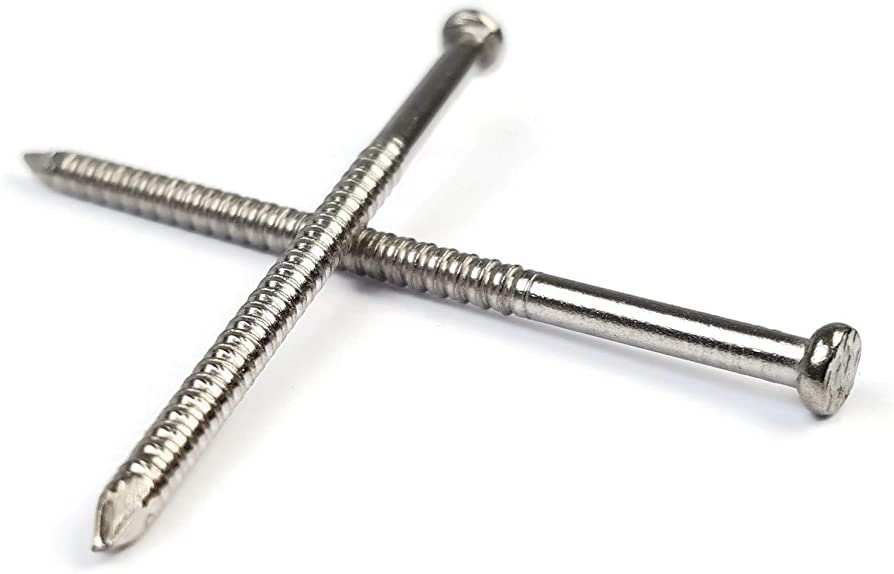 T6SND1 2" Type 316 Stainless Steel Ring-Shank Wood Siding Nails- 1# Box