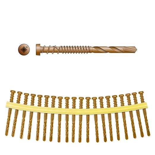 DCSD238STN01 Simpson Strong-Tie 2-3/8" DCSD Deck-Drive Collated Composite-To-Steel Screw Quik Guard Coated Painted Tan 01 1000-CT Carton