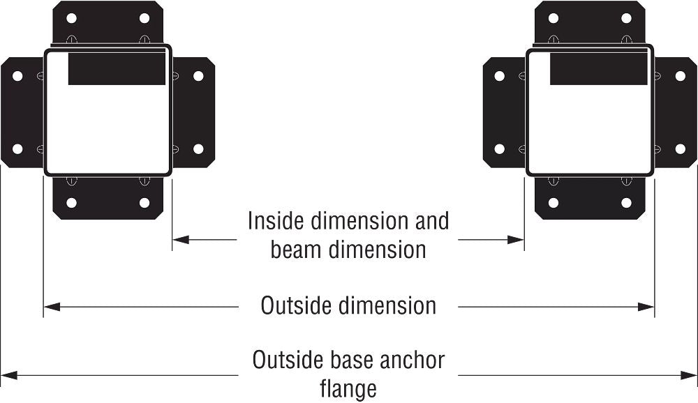 SAGE-B44-KT2 4X4 Post Base 2-Piece with Screws