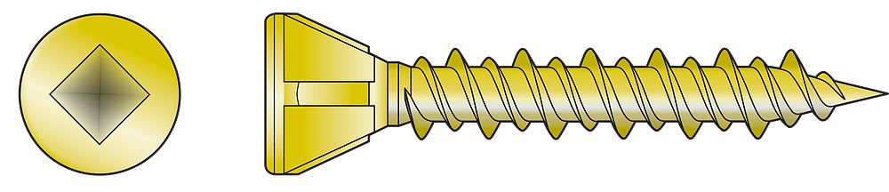 MTZ1S Simpson Strong-Tie 1" MTH Collated Wood Underlayment Screw Yellow Zinc Coating 2500-CT Carton