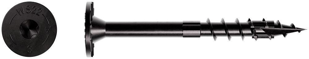 SDWS22300DBB .220" X 3" SDWS Timber Screw with Black Double Barrier Coating 950-CT Box with Bit