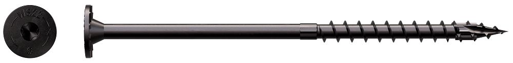 SDWS22600DBB .220" X 6" SDWS Timber Screw with Black Double Barrier Coating 500-CT Box with Bit