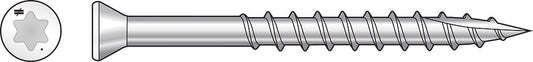 T07225FT5WH01 #7 X 2-1/4" Type 316 Stainless Steel T15 6-Lobe Drive Trim Head Screw Painted White 5-Pound Box with Bit White - 5 Pound Box