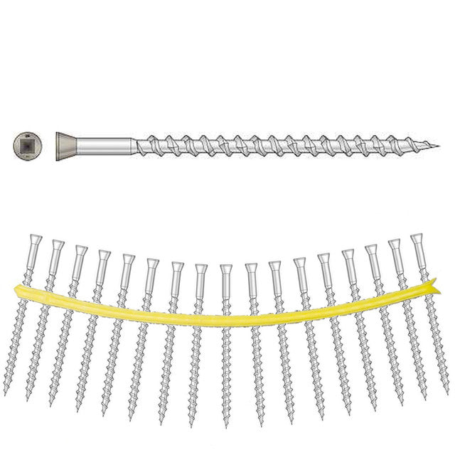 DTH212S305GR01 Type 305 Stainless Steel 2-1/2" Sharp-Point Quik Drive Collated Trim-Head Screw 1000-CT Carton Painted Gray 01