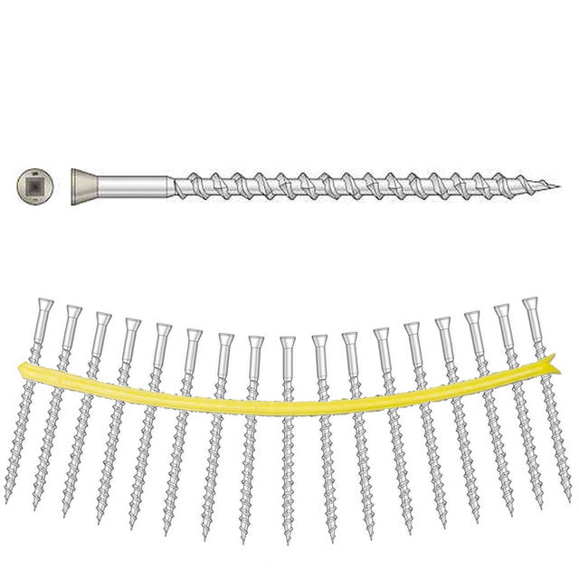 DTH212S305GR03 Type 305 Stainless Steel 2-1/2" Sharp-Point Quik Drive Collated Trim-Head Screw 1000-CT Carton Painted Gray 03