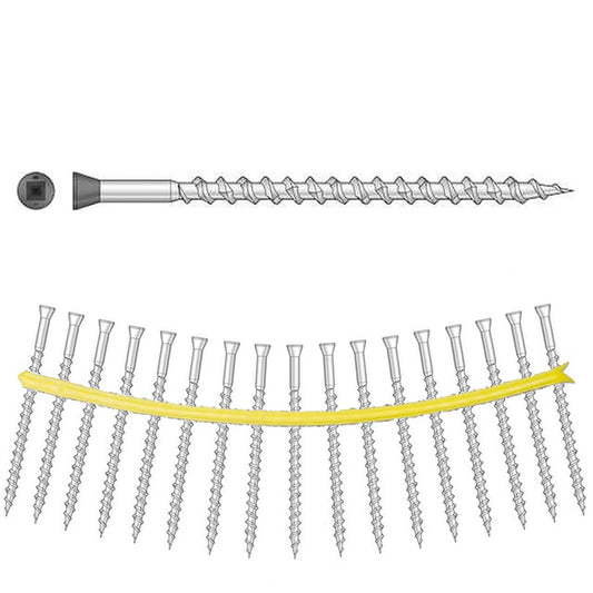 DTH212S305GR04 Type 305 Stainless Steel 2-1/2" Sharp-Point Quik Drive Collated Trim-Head Screw 1000-CT Carton Painted Gray 04